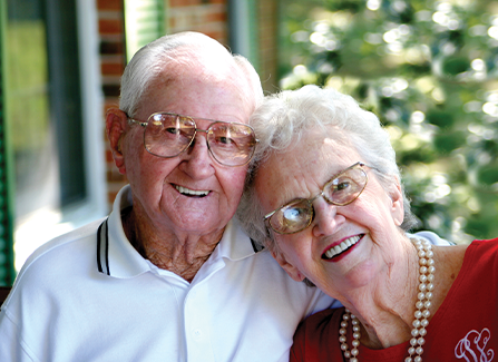 Photo of a couple smiling. Link to Life Stage Gift Planner Over Age 70 Situations.